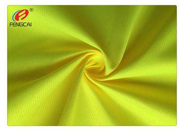EN20471 Bright Yellow Polyester Fluorescent Fabric Reflective For Police Uniform